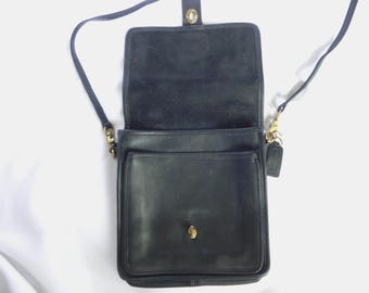 Coach Vintage Black Station Leather Crossbody Bag Shoulder Bag