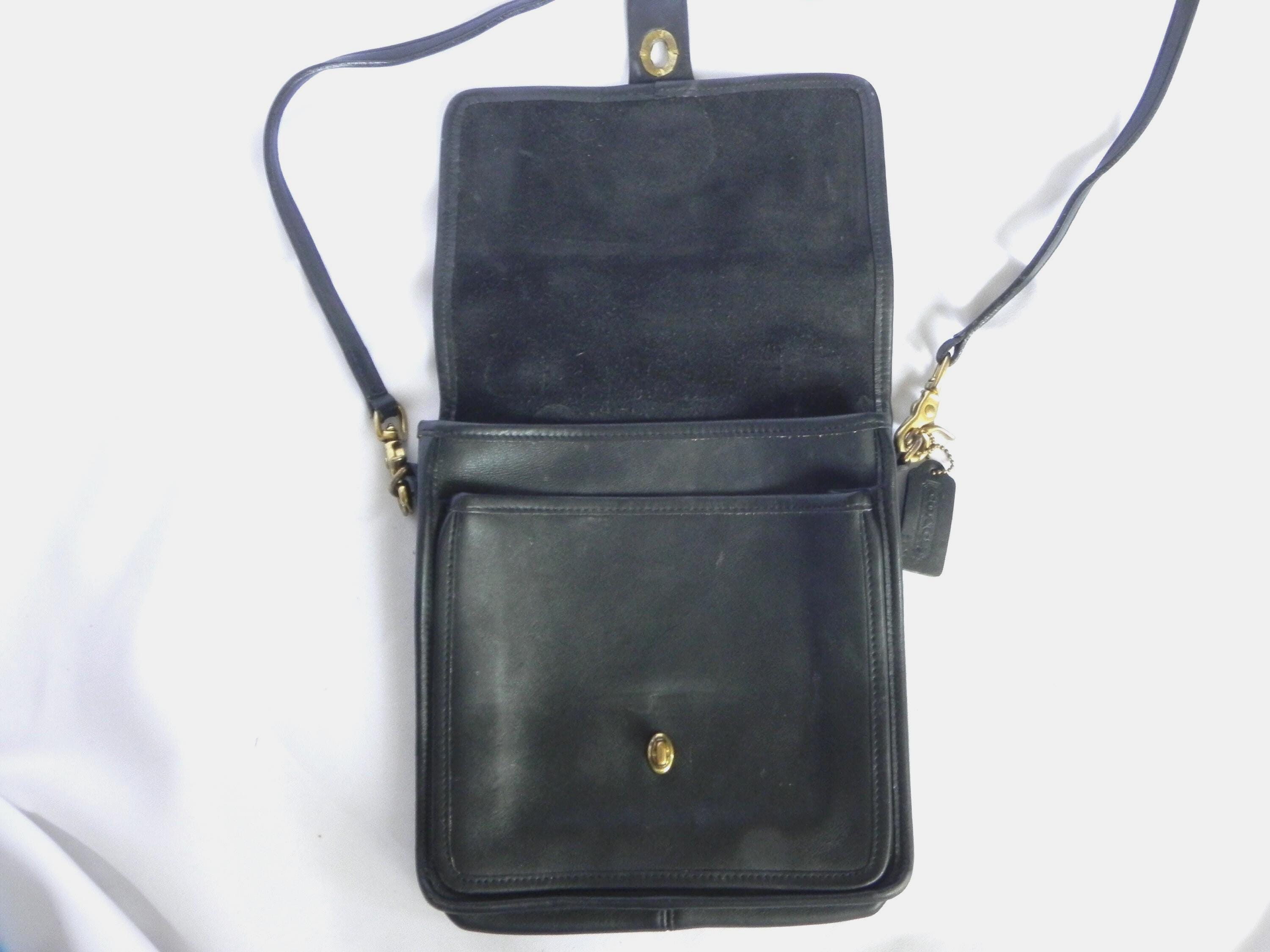 Coach Vintage Black Station Leather Crossbody Bag Shoulder Bag