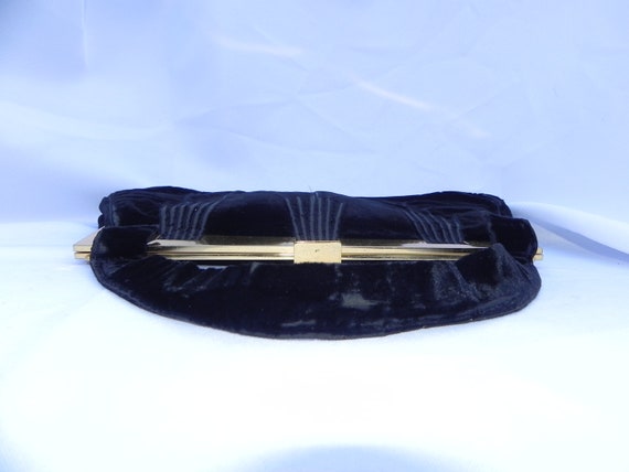 Black Velvet Lucien LaLong 1920's French Art Deco… - image 3