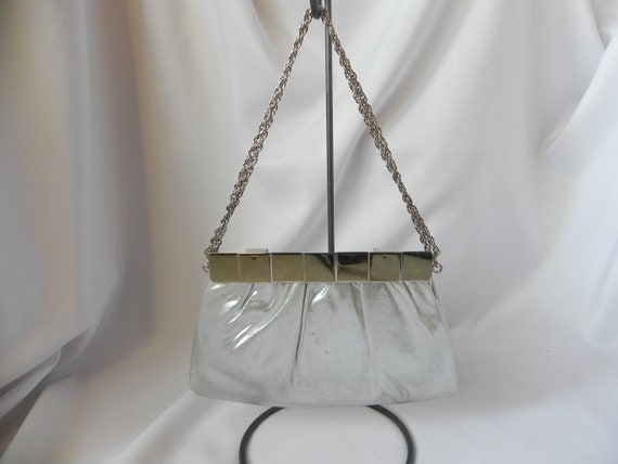 Silver Lame' Evening Bag Purse Shoulder Bag by Ha… - image 1