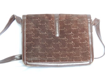 Vintage Givenchy 1970's Brown Leather and Suede Shoulder Bag Purse