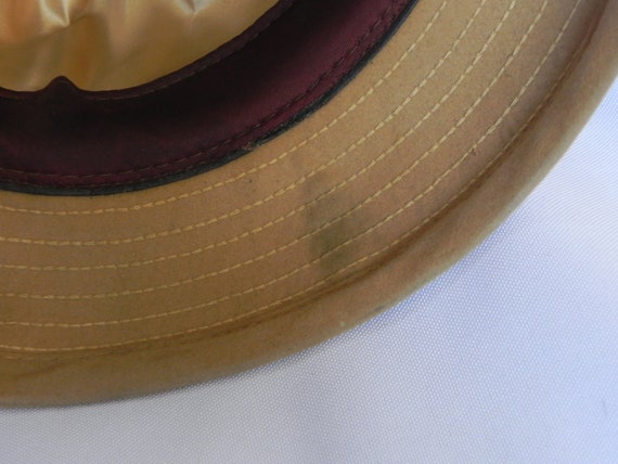 Vintage Stetson Tan Suede Men's Fedora Hat with H… - image 8