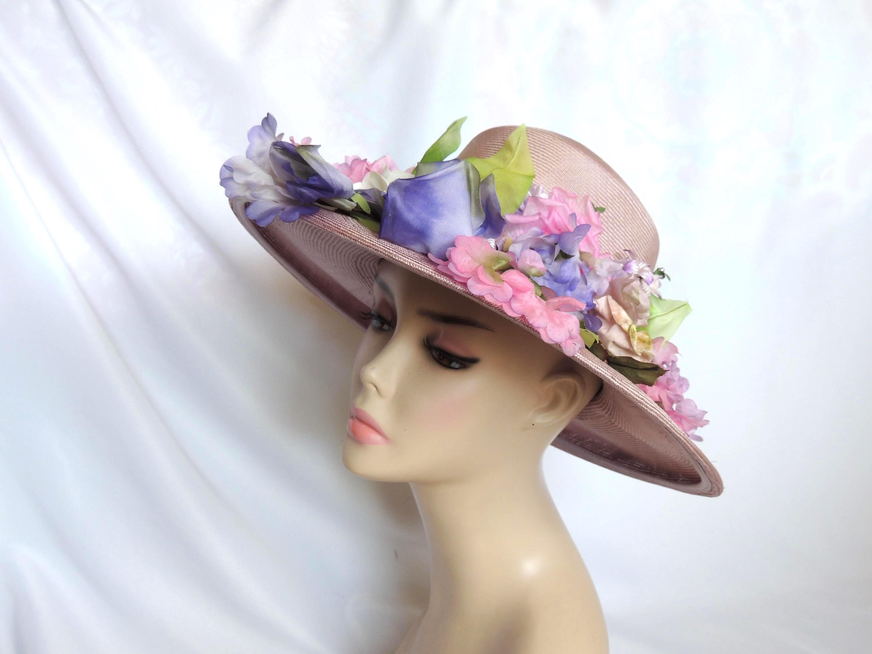 Lavender Wide Brim Hat - Etsy display picture 1