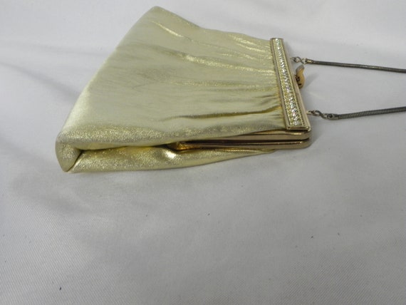 Gold Lame' Harry Levine Clutch Purse Evening Bag … - image 4