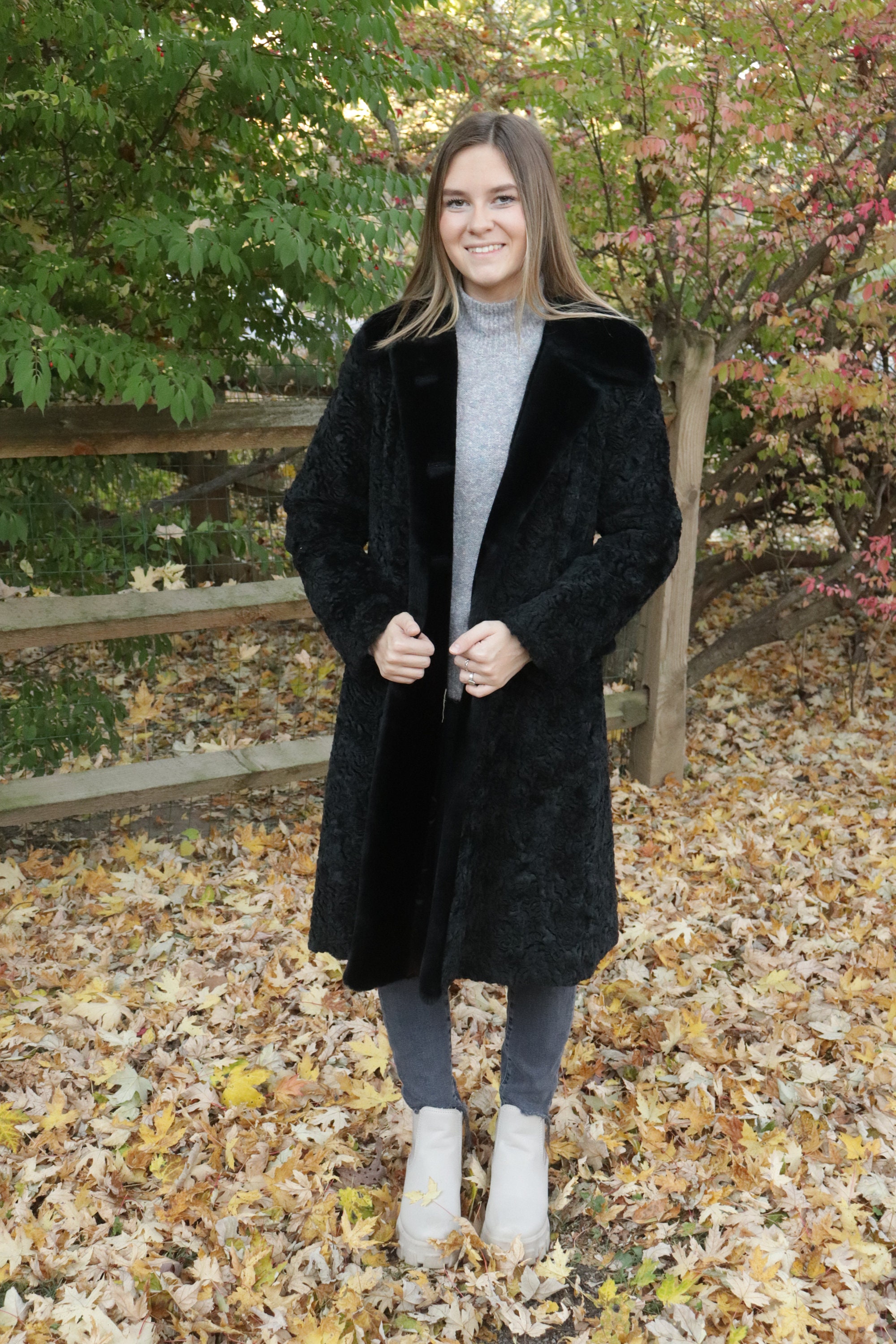 Faux lambs wool coat sale
