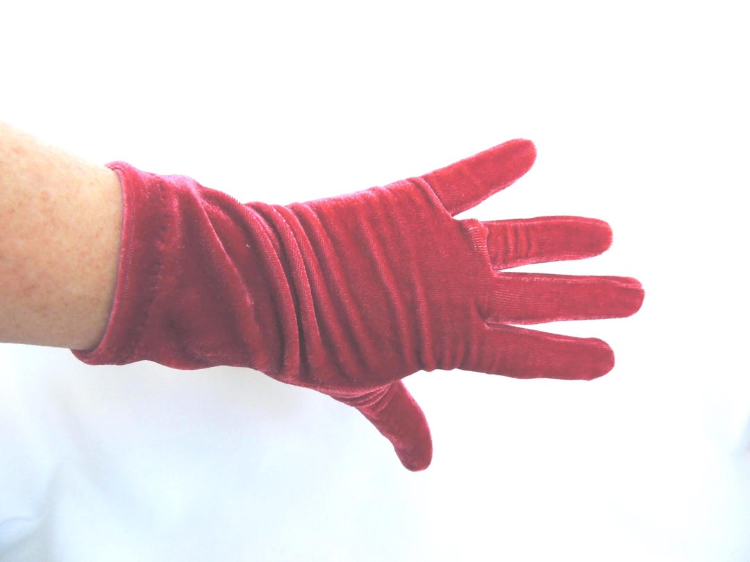 Smiffy's Guanti In Velluto Rosso Anni '30 - Accessorio Vintage Per Compleanni E Feste A Tema