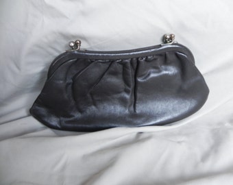 Brown Leather Stylish Clutch Purse Evening Bag Handbag Made in England for Macy's