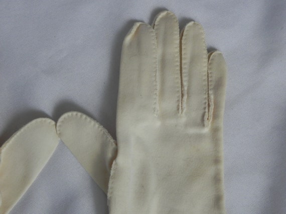 Ivory Off White Long Vintage Dress Gloves Evening… - image 5