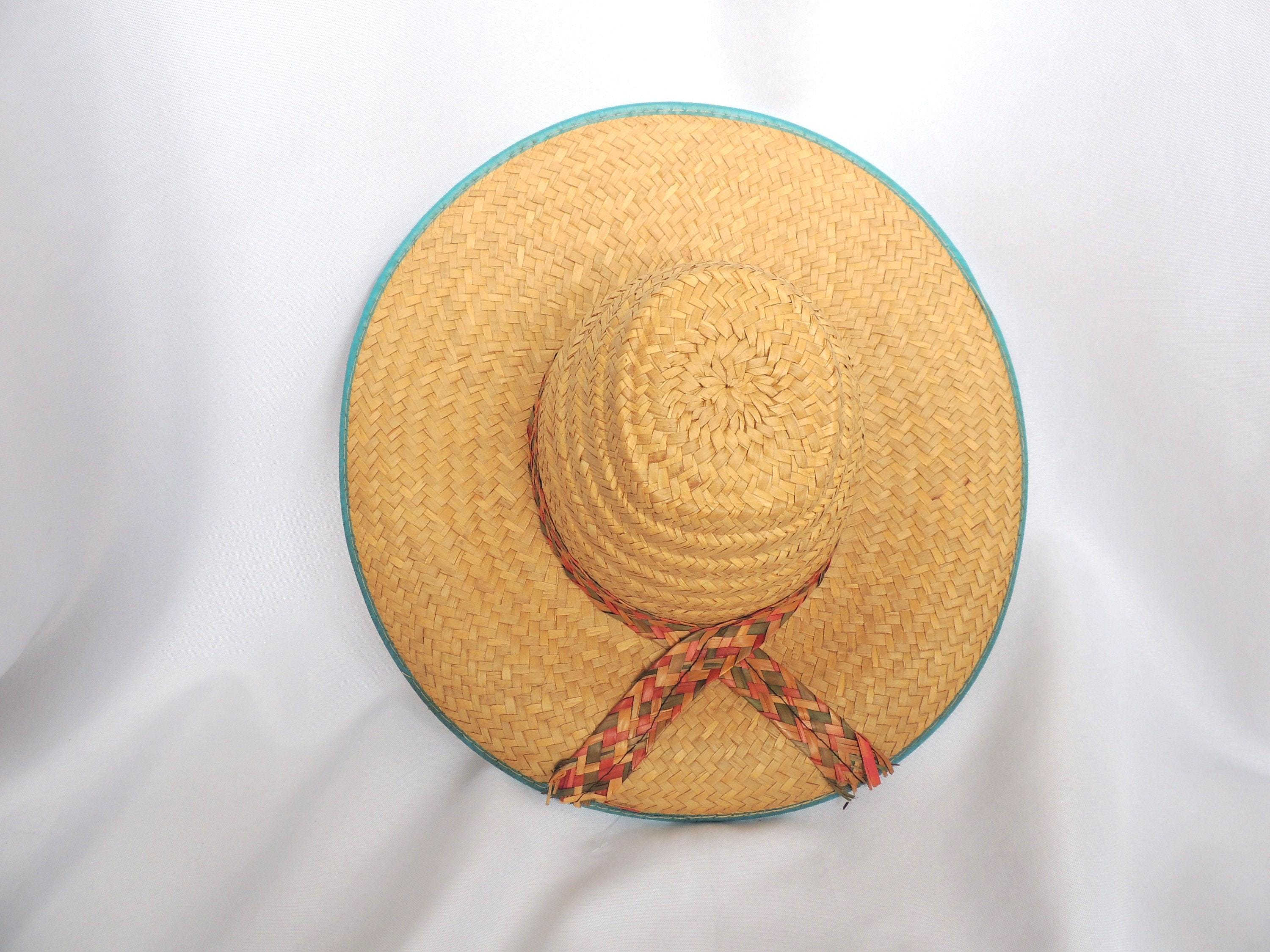 Lovely little 90s straw garden hat in tan Flower Straw Hats for Women for sale | eBay main image 4
