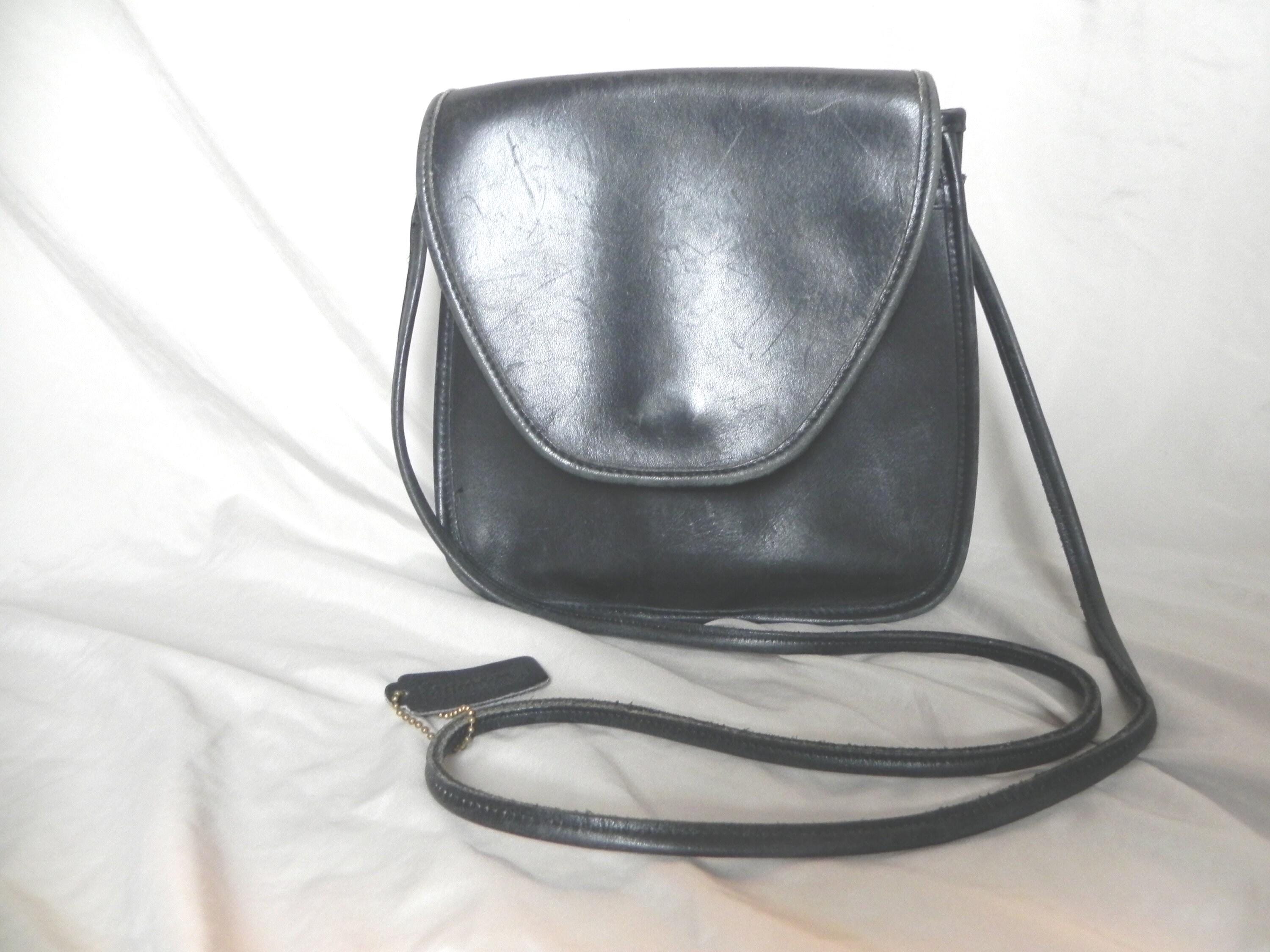 Coach Black Leather Lindsay Bag Medium Vintage Crossbody Bag