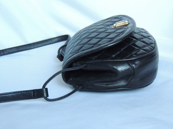 Vintage Judith Leiber Black Quilted Leather Shoul… - image 6