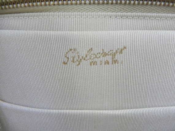 Vintage Stylecraft White Leather Handbag Purse wi… - image 7
