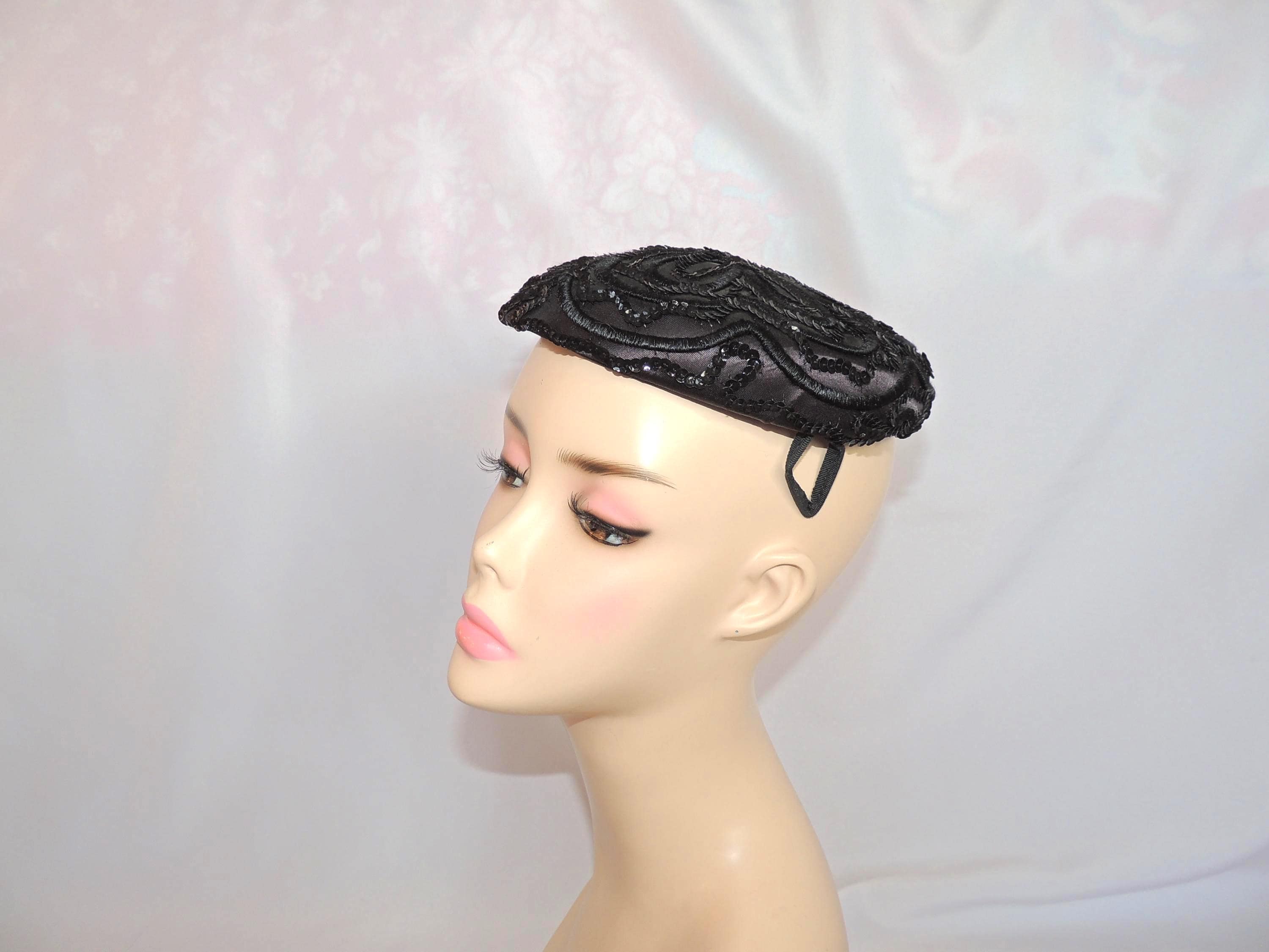 50s Black Fascinator - Etsy