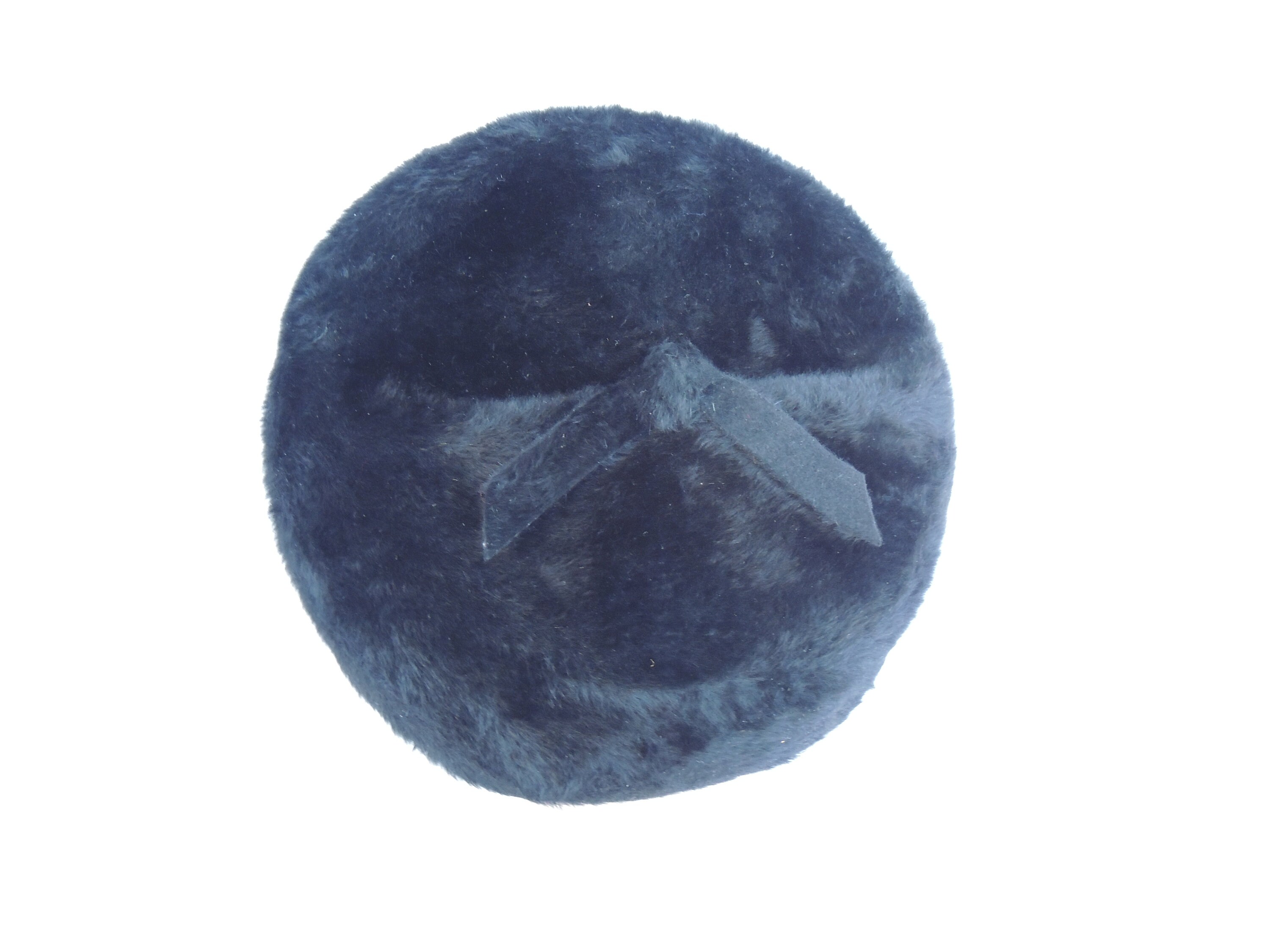 Oleg Cassini Black Plush Fur Hat Vintage Oleg Cassini Black Felted Fur Cloche/beanie Style  main image 2