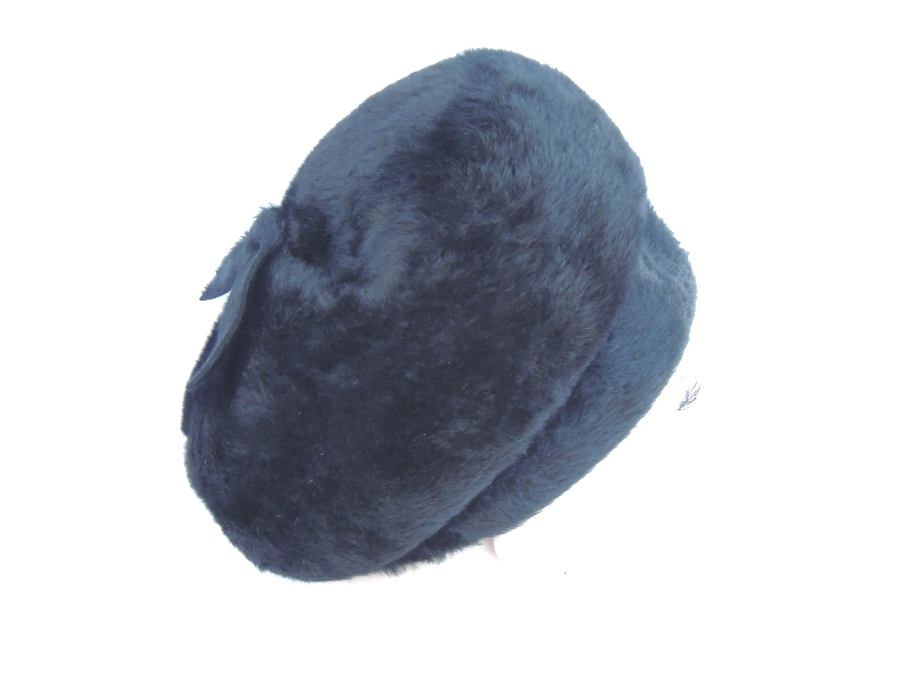 Oleg Cassini Black Plush Fur Hat Vintage Oleg Cassini Black Felted Fur Cloche/beanie Style  main image 4