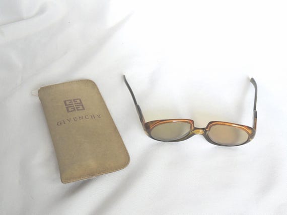 小物 vintage GIVENCHY Sunglasses Clear Amber Vintage Givenchy Designer 1970's Oversized Boho Hippie Amber