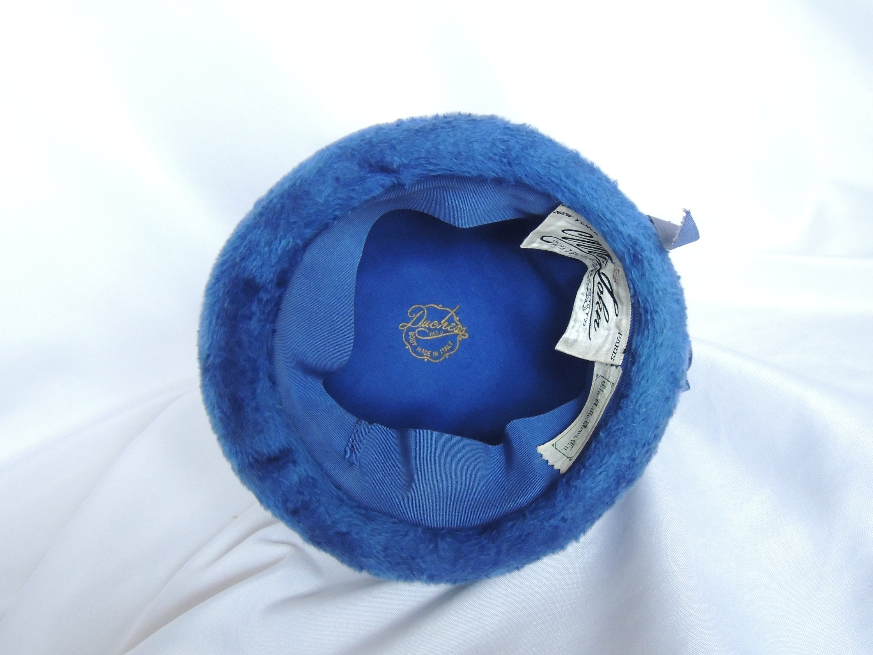 Vintage 60\'s Mr. John\'s Empress (NY/Paris) Royal Blue Long Nap Hat, Made in Ital Mr John of Paris Hat - Etsy main image 2