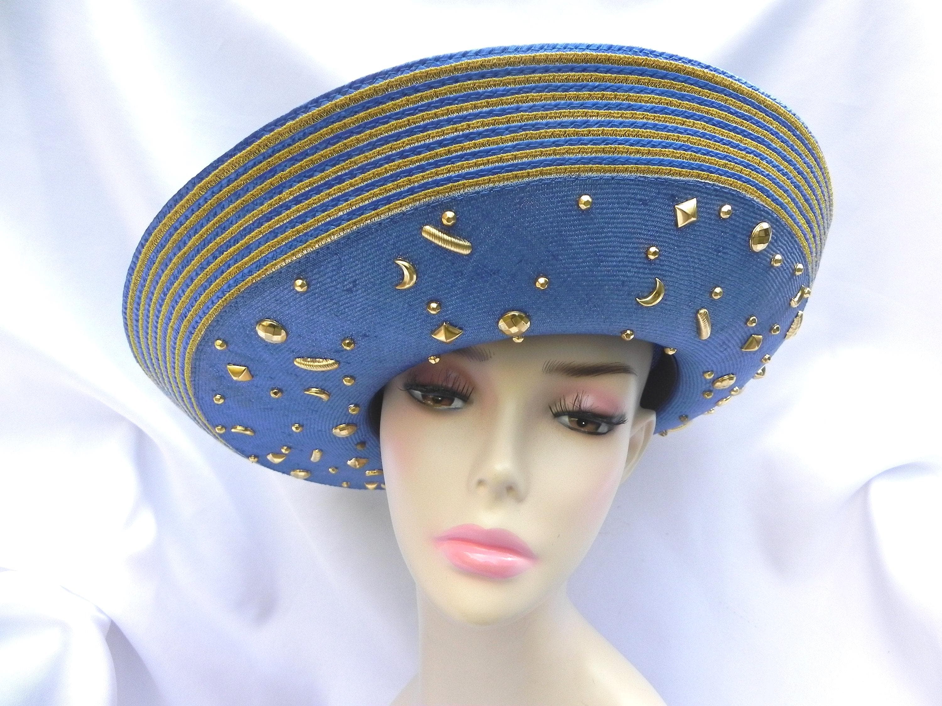 Blue Straw Jack Mcconnell Wide Brim Fancy Hat Derby Hat  display picture 1