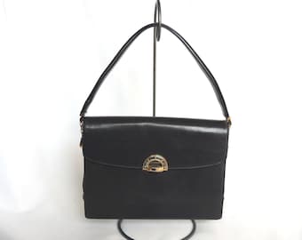 Vintage Koret MCM Mid Century Modern Dark Navy Blue Leather