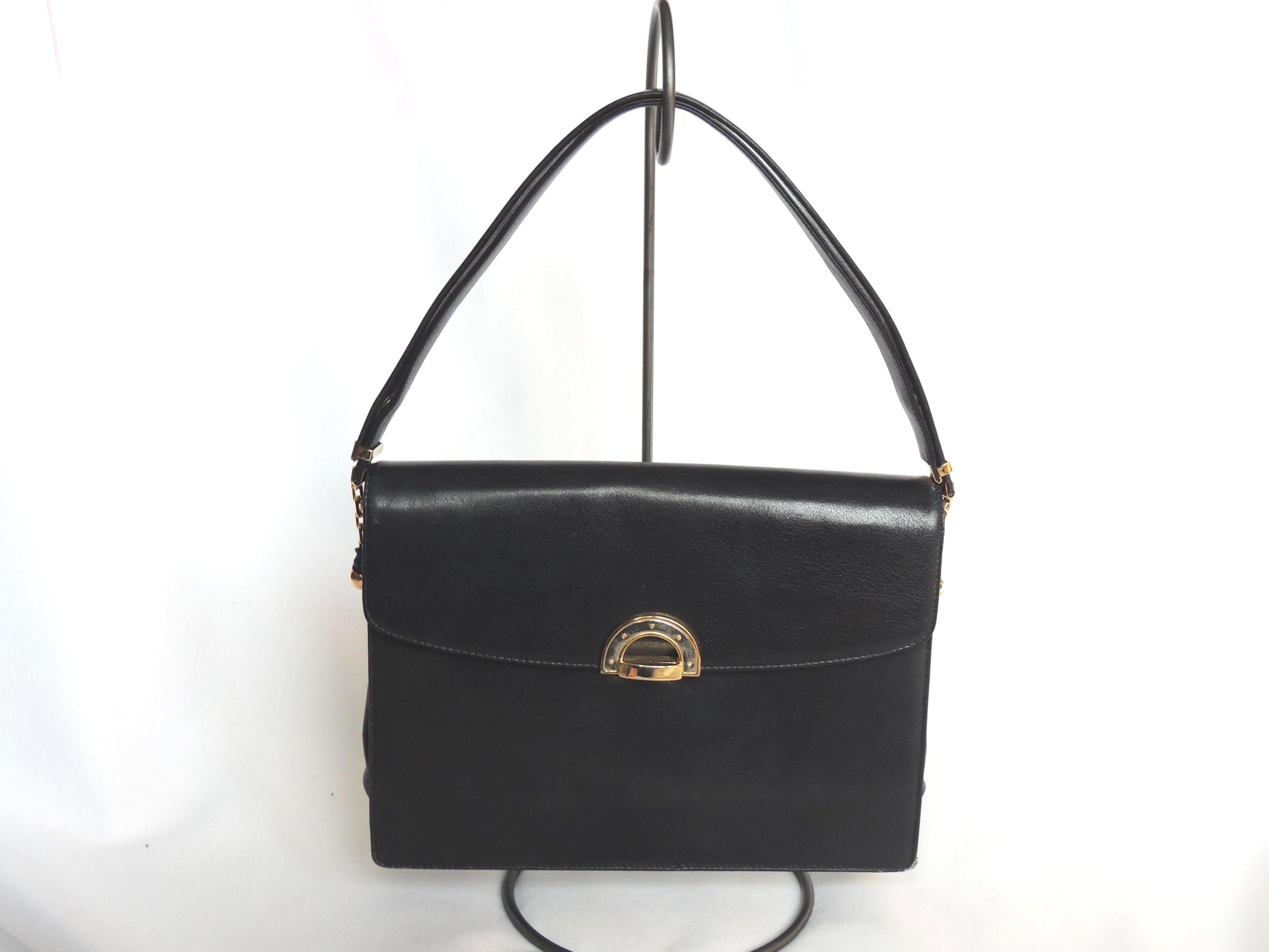 Vintage Koret MCM Mid Century Modern Dark Navy Blue Leather