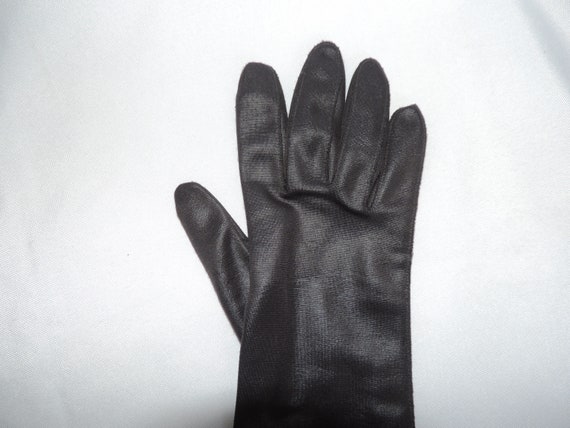 Vintage Long Black Stretch Nylon Opera Gloves For… - image 5