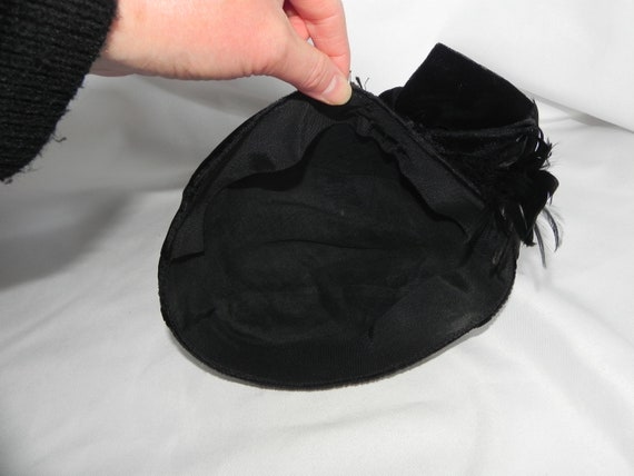 Authentic Black 1920's Cloche Hat Flapper Hat Bla… - image 5