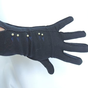 Vintage Medium Length Black Stretchy Nylon Gloves Dress Gloves Evening Gloves Formal Gloves Prom Gloves By Lady Gay Size 7