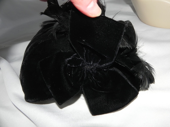 Authentic Black 1920's Cloche Hat Flapper Hat Bla… - image 6