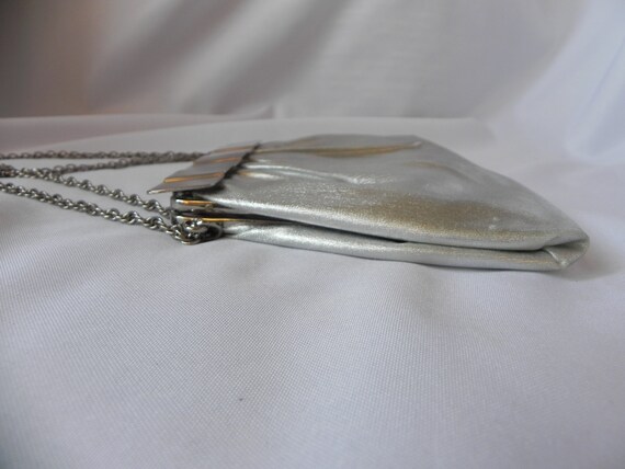 Silver Lame' Evening Bag Purse Shoulder Bag by Ha… - image 6