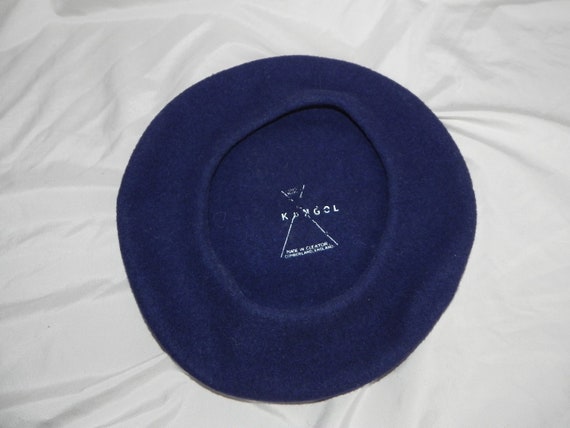 Navy Blue Wool Chic Vintage Kangol Beret Hat - image 5