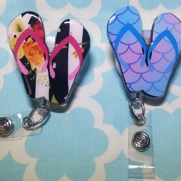 Flip Flop Badge Reel Etsy