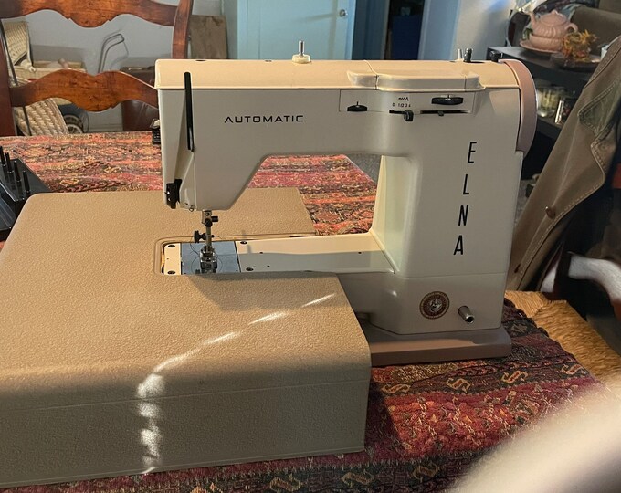 Vintage Elna Sewing Machine Automatic Swiss Made Attachments Included