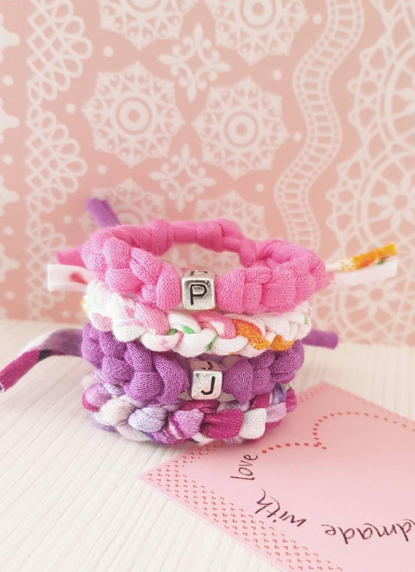 Twin girls ID bracelets Cotton bracelets for babies Tell Etsy