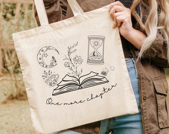 One more chapter book lover book worm Cotton Canvas Tote Bag