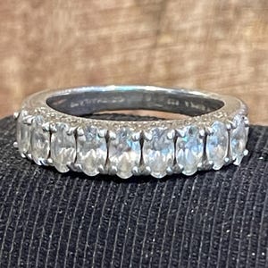 Judith Ripka CZ 925 Sterling band ring size 8.25