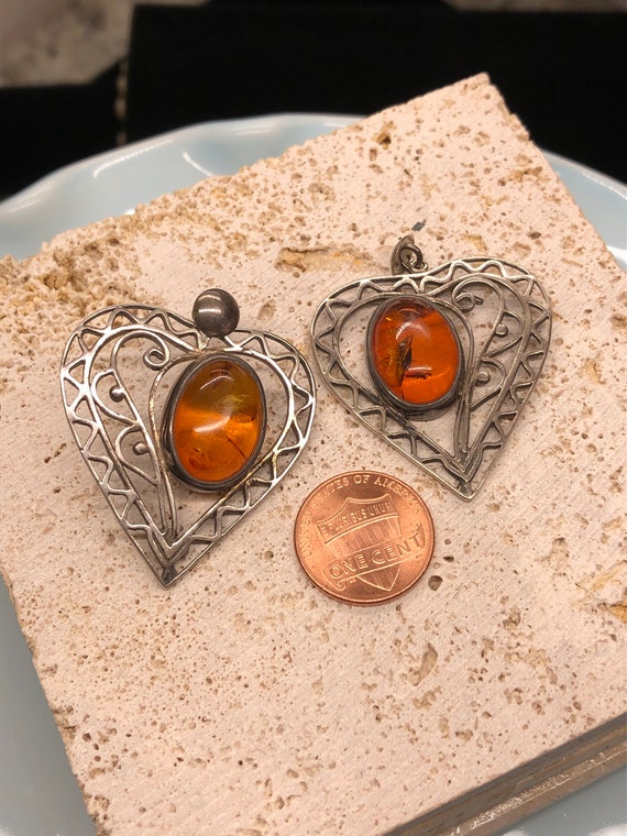 Beautiful sterling silver/amber earrings - image 4