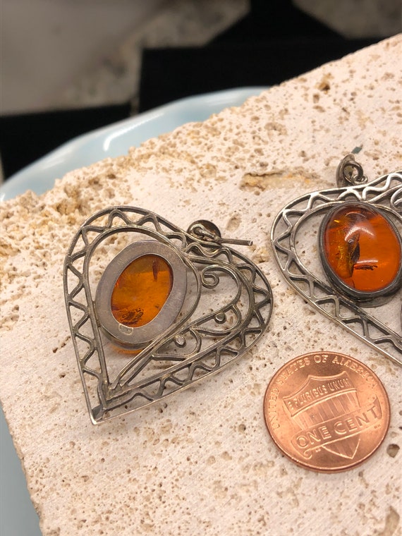 Beautiful sterling silver/amber earrings - image 2