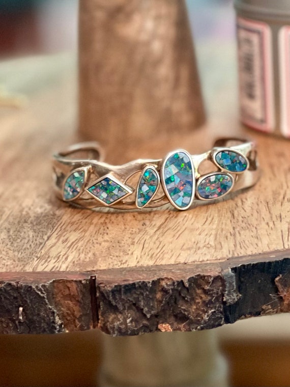 WK sterling opal mosaic cuff