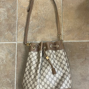 Vintage Gucci dark brown suede GG print shoulder bag with sherry line –  eNdApPi ***where you can find your favorite designer  vintages..authentic, affordable, and lovable.