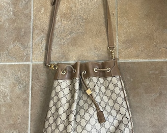 Gucci Vintage Bucket Sherry Line Drawstring Shoulder Crossbody Bag - Etsy