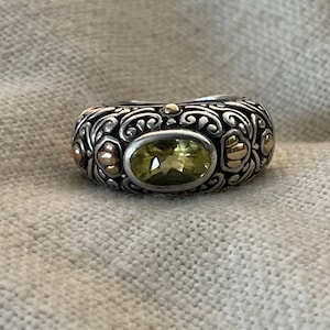 Samuel Behnam BJC sterling and 18k ring with peridot