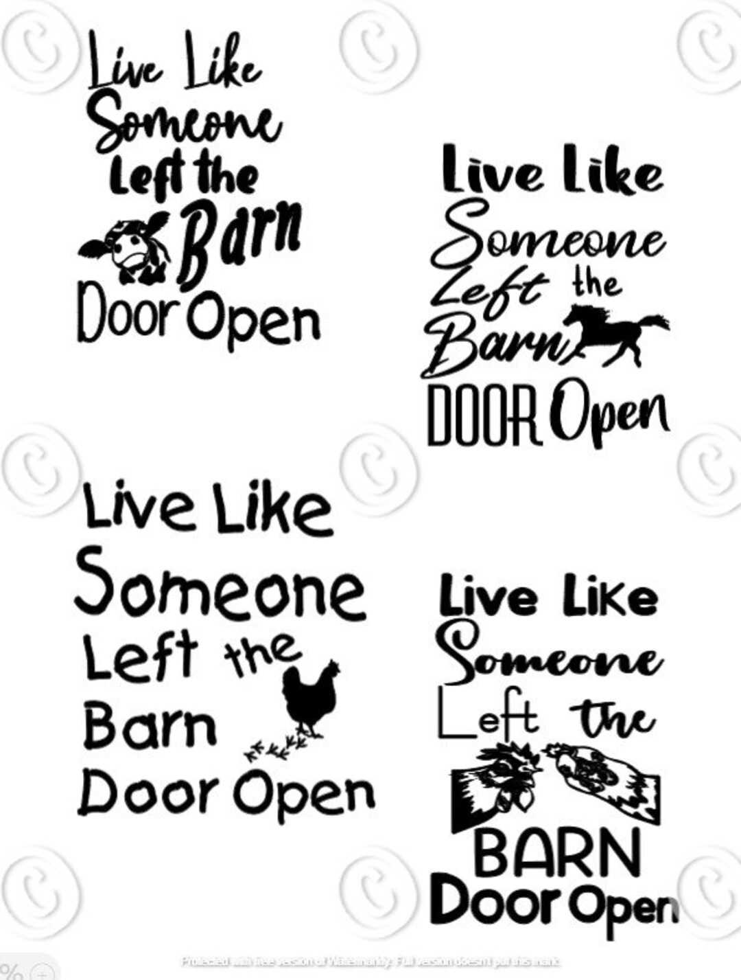 Live Like Someone Left the Barn Door Open Bundle Etsy