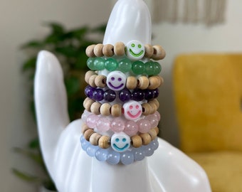 Smile Ring Short Stack | stackable oil diffuser collection | 4 stretch cord 4mm
