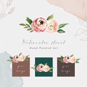 Watercolor Floral Clip Art Watercolor Flower Clipart Wedding Clipart Watercolor Bouquet Hand Painted Flower Watercolor Roses Digital Art