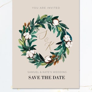Leaf Wreath Clipart Watercolor Wreath Clipart Foliage Clipart Botanical Clipart Watercolour Cotton Border Flower Frame Clipart Marriage PNG
