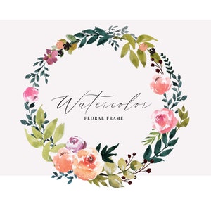 Aquarel bloemen frame aquarel bloem krans clipart bruiloft kaart afbeeldingen boeketten PNG handgeschilderde clipart gratis commercieel gebruik digitaal
