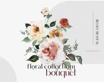 Watercolor Flowers Clip Art Wedding Graphics Digital Clipart Watercolor Wedding Arrangement Clipart Invitation Flower Download Wedding Frame