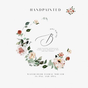 Blumenkranz PNG Blumenrahmen PNG Aquarell Kranz Clipart Blumen Rahmen Hochzeit einladen Logo Druckbare Kranz Blumen Clipart Herbstkranz