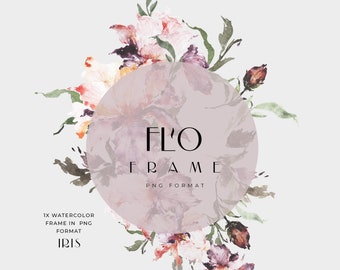 Watercolor Flowers Clipart Wedding Clip Art Floral Logo Wedding Invitation Floral Card Frame Digital Clipart Floral Watercolor Clipart PNG
