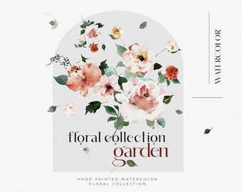 Watercolor Floral Bouquets Watercolor Clipart Summer Autumn Flowers Floral Clipart Wedding Clipart Fall Clipart Digital PNG Garden Clipart